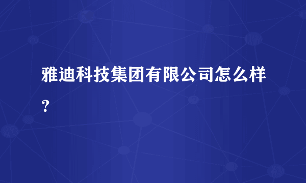 雅迪科技集团有限公司怎么样？