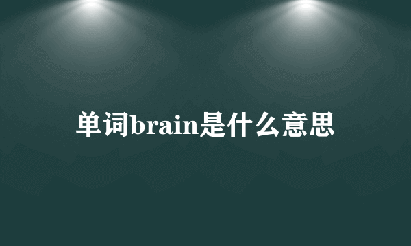 单词brain是什么意思