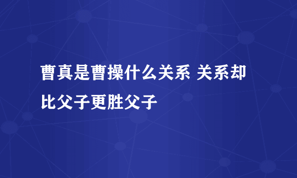 曹真是曹操什么关系 关系却比父子更胜父子