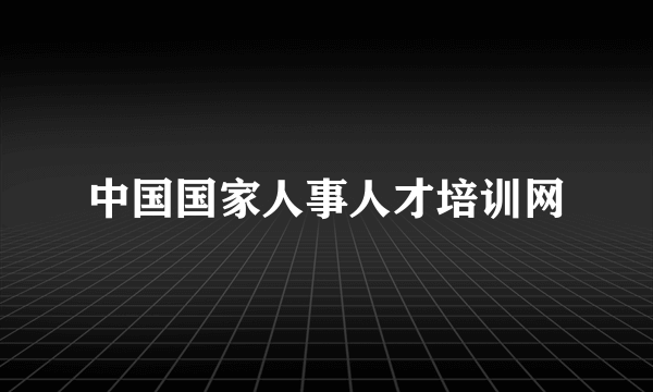 中国国家人事人才培训网