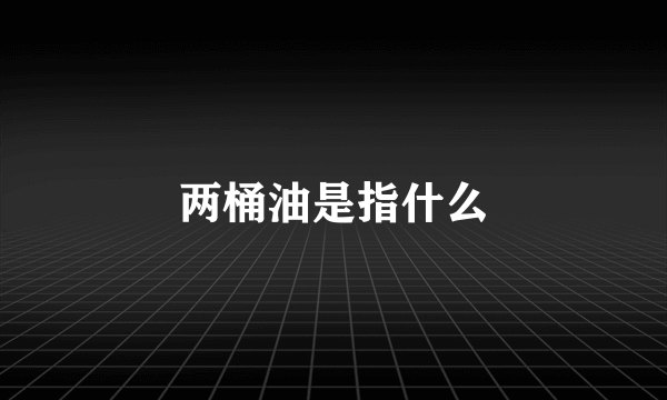 两桶油是指什么