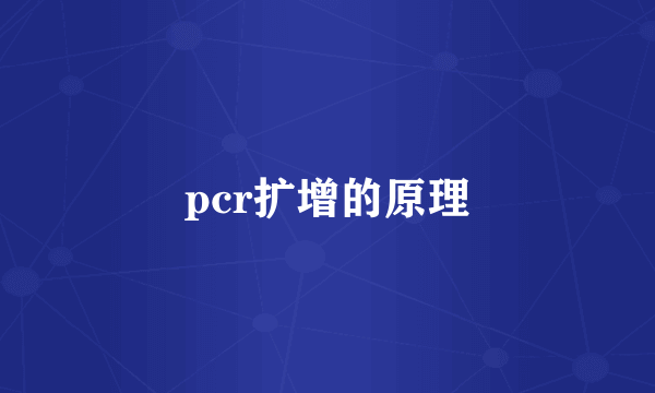 pcr扩增的原理