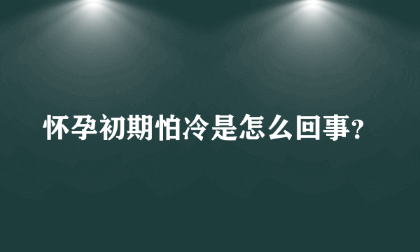 怀孕初期怕冷是怎么回事？