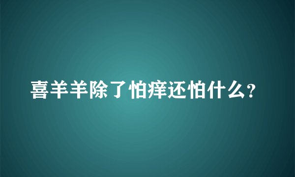 喜羊羊除了怕痒还怕什么？