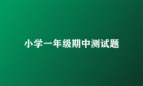 小学一年级期中测试题