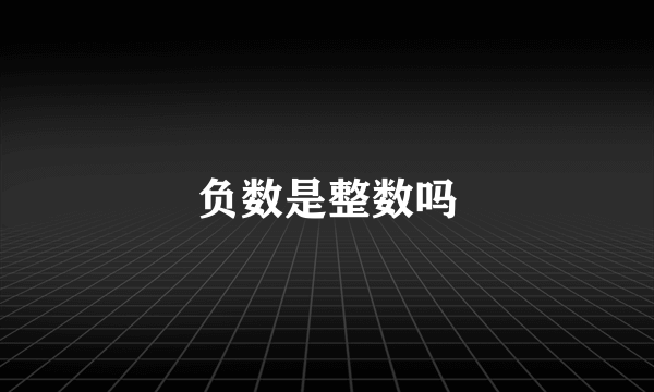 负数是整数吗