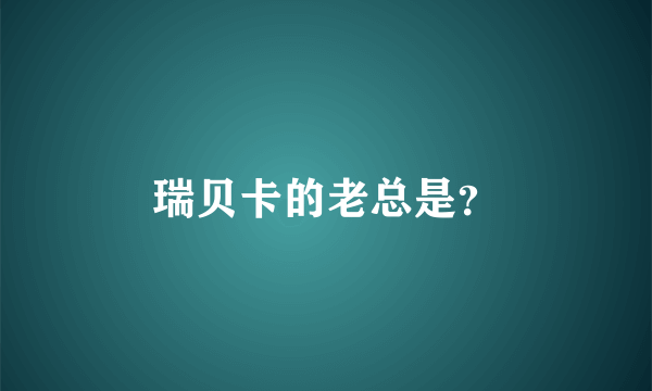 瑞贝卡的老总是？