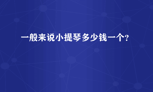 一般来说小提琴多少钱一个？