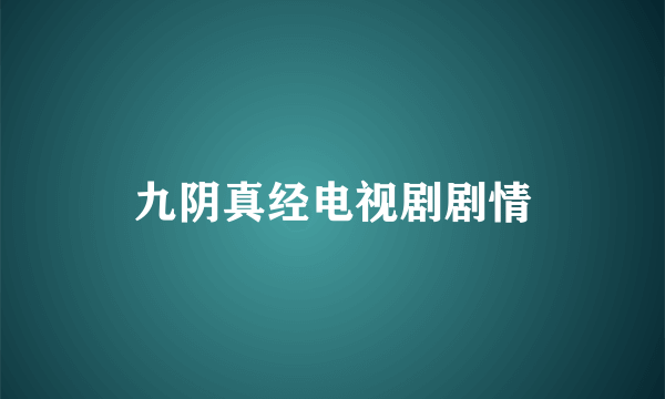 九阴真经电视剧剧情