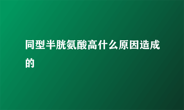 同型半胱氨酸高什么原因造成的