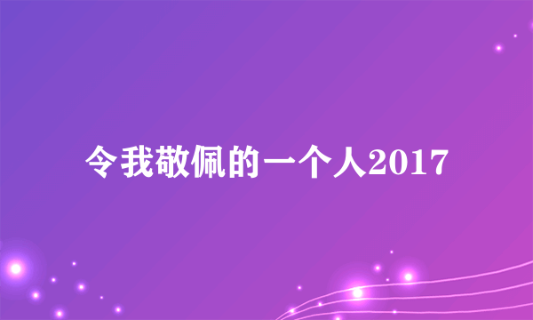 令我敬佩的一个人2017