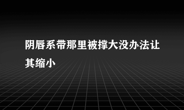 阴唇系带那里被撑大没办法让其缩小