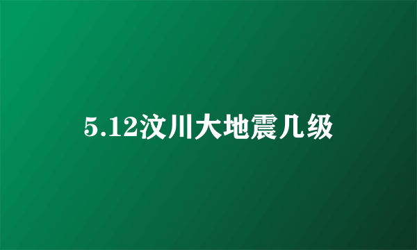 5.12汶川大地震几级