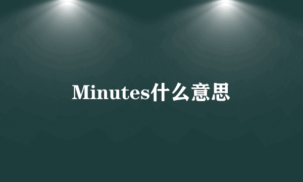 Minutes什么意思