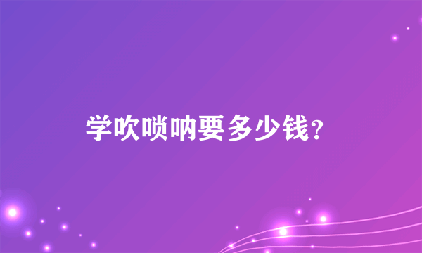 学吹唢呐要多少钱？