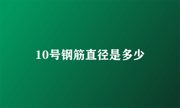 10号钢筋直径是多少