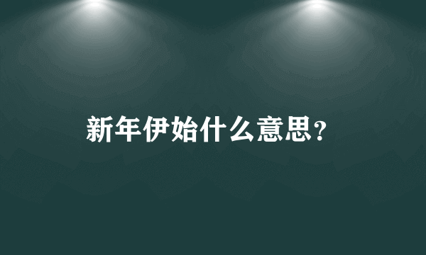 新年伊始什么意思？