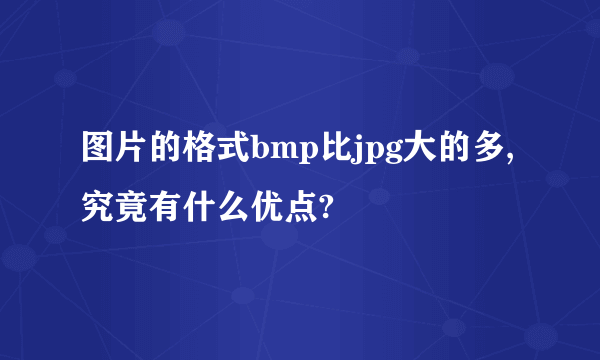 图片的格式bmp比jpg大的多,究竟有什么优点?