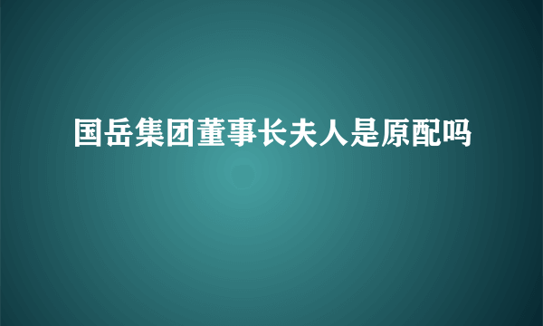 国岳集团董事长夫人是原配吗