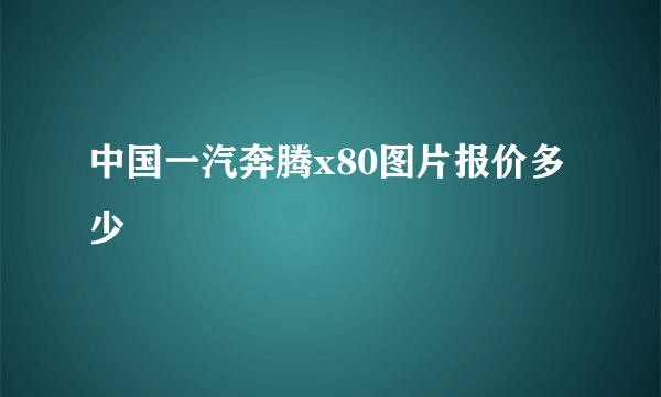 中国一汽奔腾x80图片报价多少