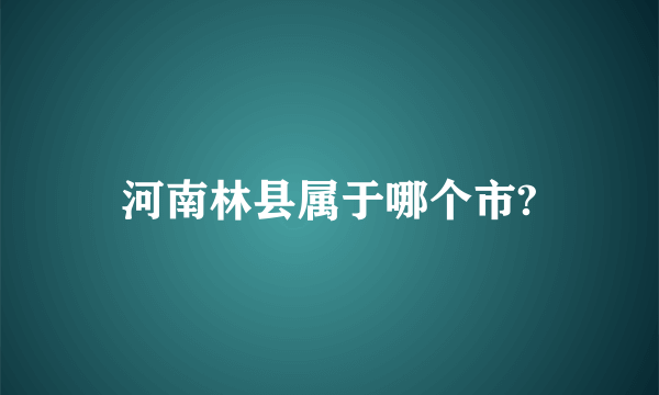 河南林县属于哪个市?