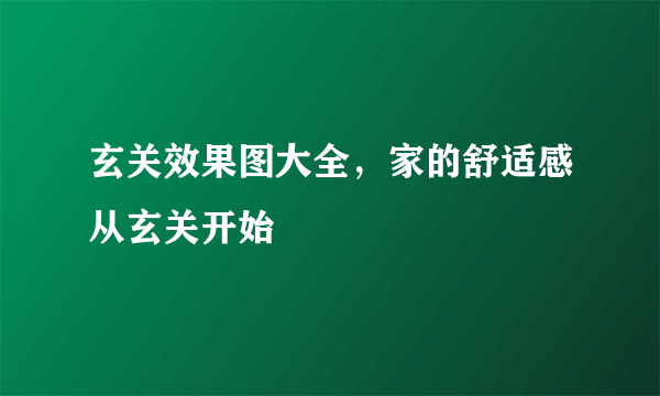 玄关效果图大全，家的舒适感从玄关开始