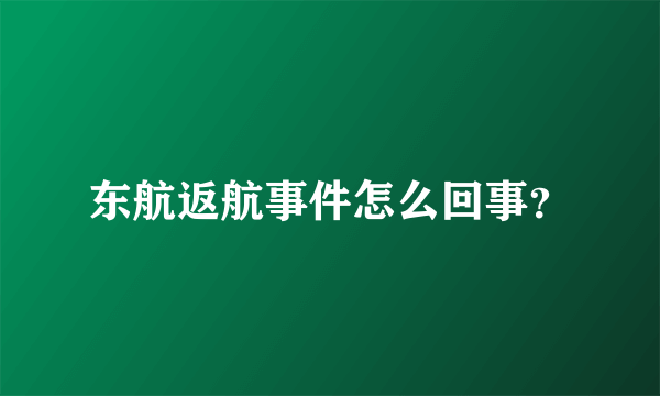 东航返航事件怎么回事？