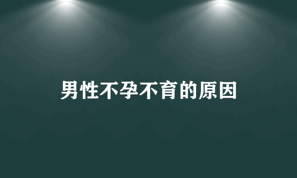 男性不孕不育的原因