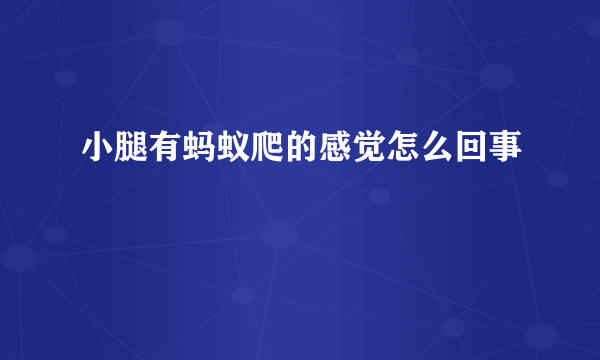 小腿有蚂蚁爬的感觉怎么回事