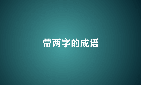 带两字的成语