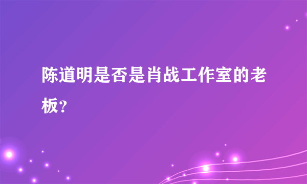 陈道明是否是肖战工作室的老板？