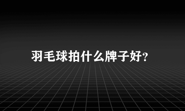 羽毛球拍什么牌子好？