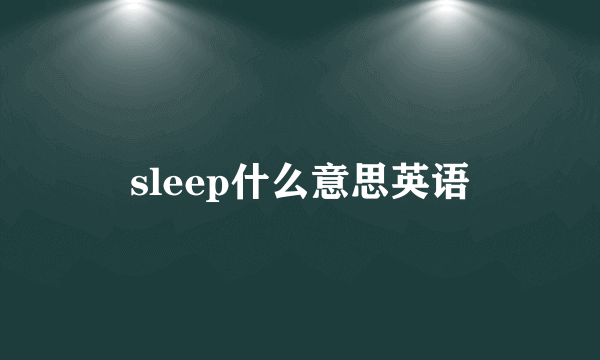 sleep什么意思英语