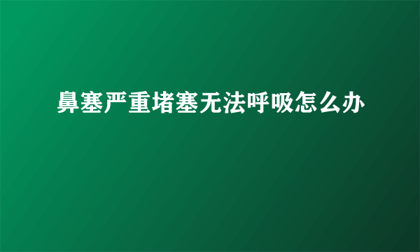 鼻塞严重堵塞无法呼吸怎么办