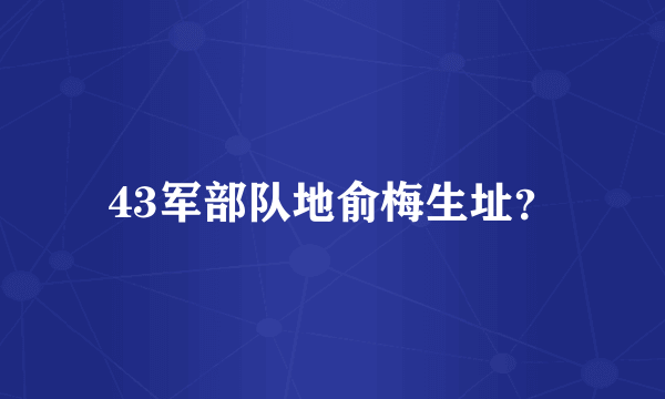 43军部队地俞梅生址？