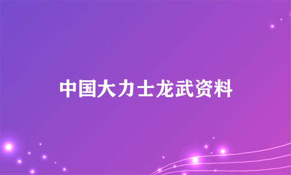 中国大力士龙武资料