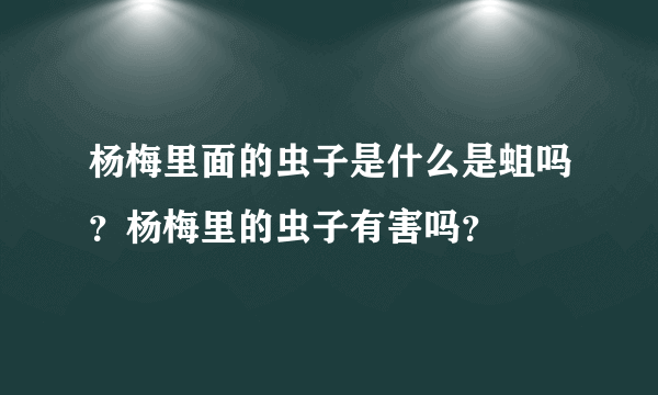 杨梅里面的虫子是什么是蛆吗？杨梅里的虫子有害吗？