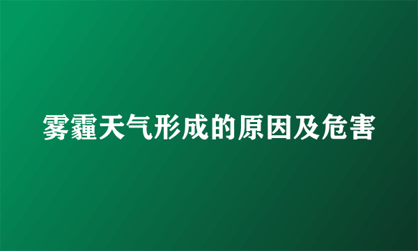 雾霾天气形成的原因及危害