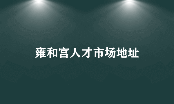 雍和宫人才市场地址