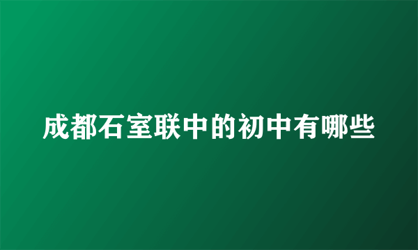 成都石室联中的初中有哪些