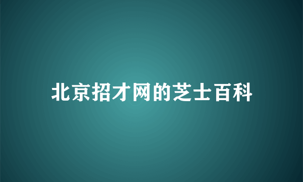 北京招才网的芝士百科