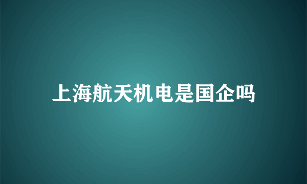 上海航天机电是国企吗