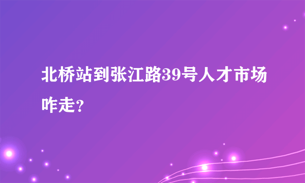 北桥站到张江路39号人才市场咋走？