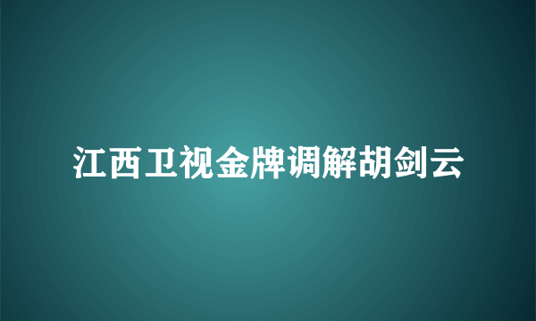 江西卫视金牌调解胡剑云