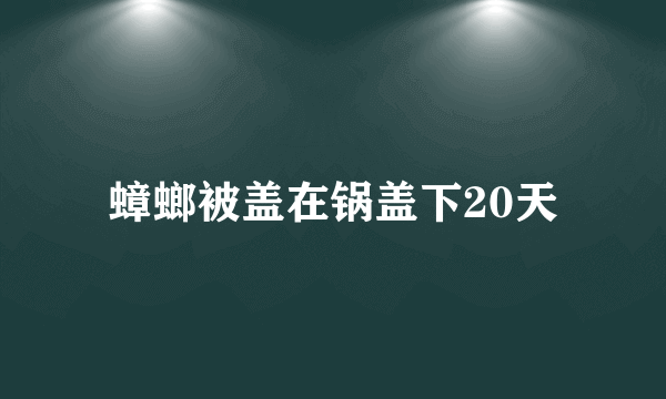 蟑螂被盖在锅盖下20天