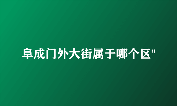 阜成门外大街属于哪个区