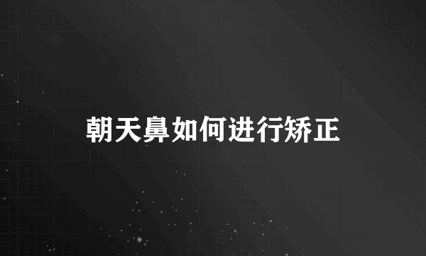 朝天鼻如何进行矫正