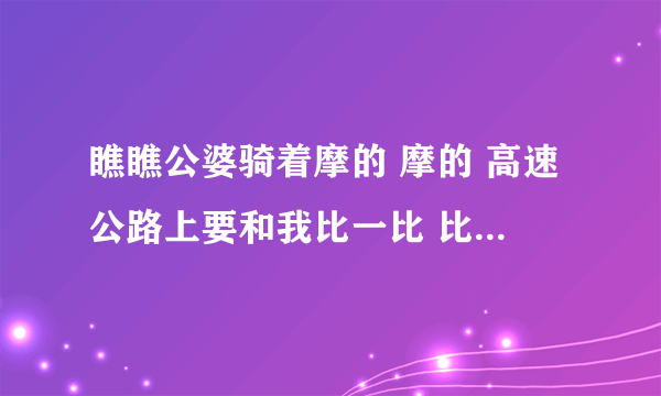 瞧瞧公婆骑着摩的 摩的 高速公路上要和我比一比 比就比 只差一点点距离 卑鄙 我和公婆