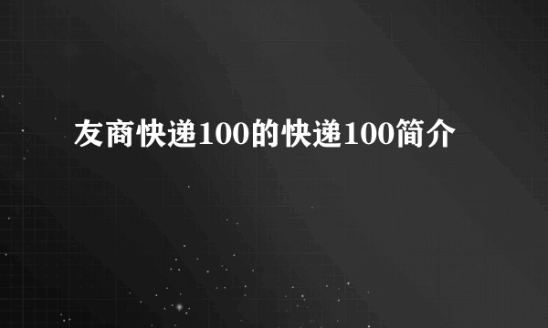 友商快递100的快递100简介