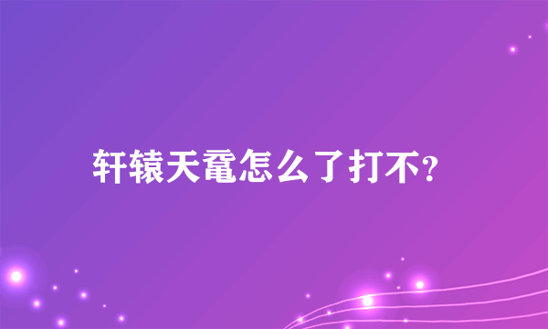 轩辕天鼋怎么了打不？